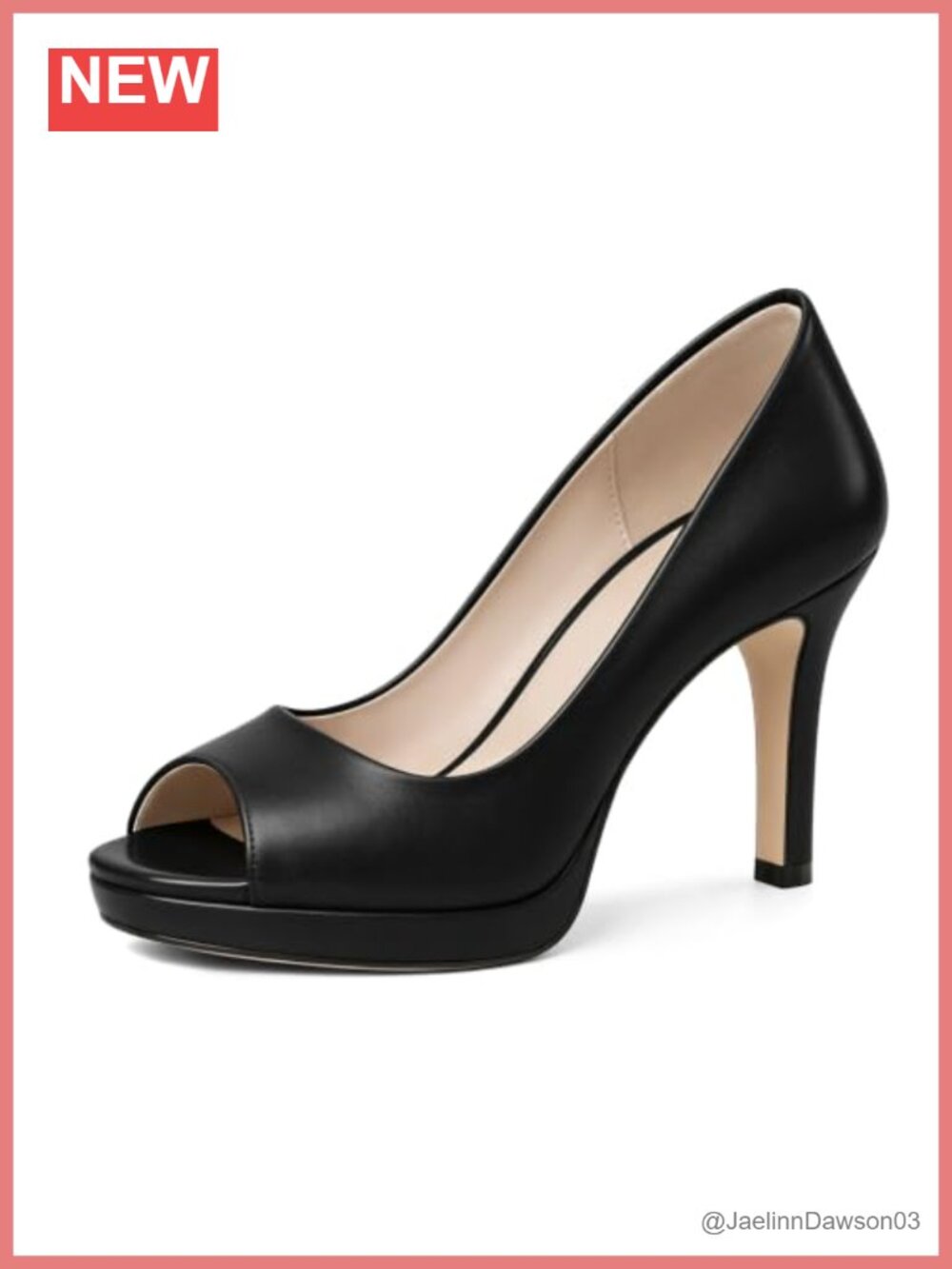 Women's Platform Stiletto Pumps Heels Peep Toe 3.5 Inch Faux Leather Party